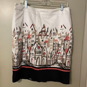 Van Heusen Studio pencil skirt with village! Size 12